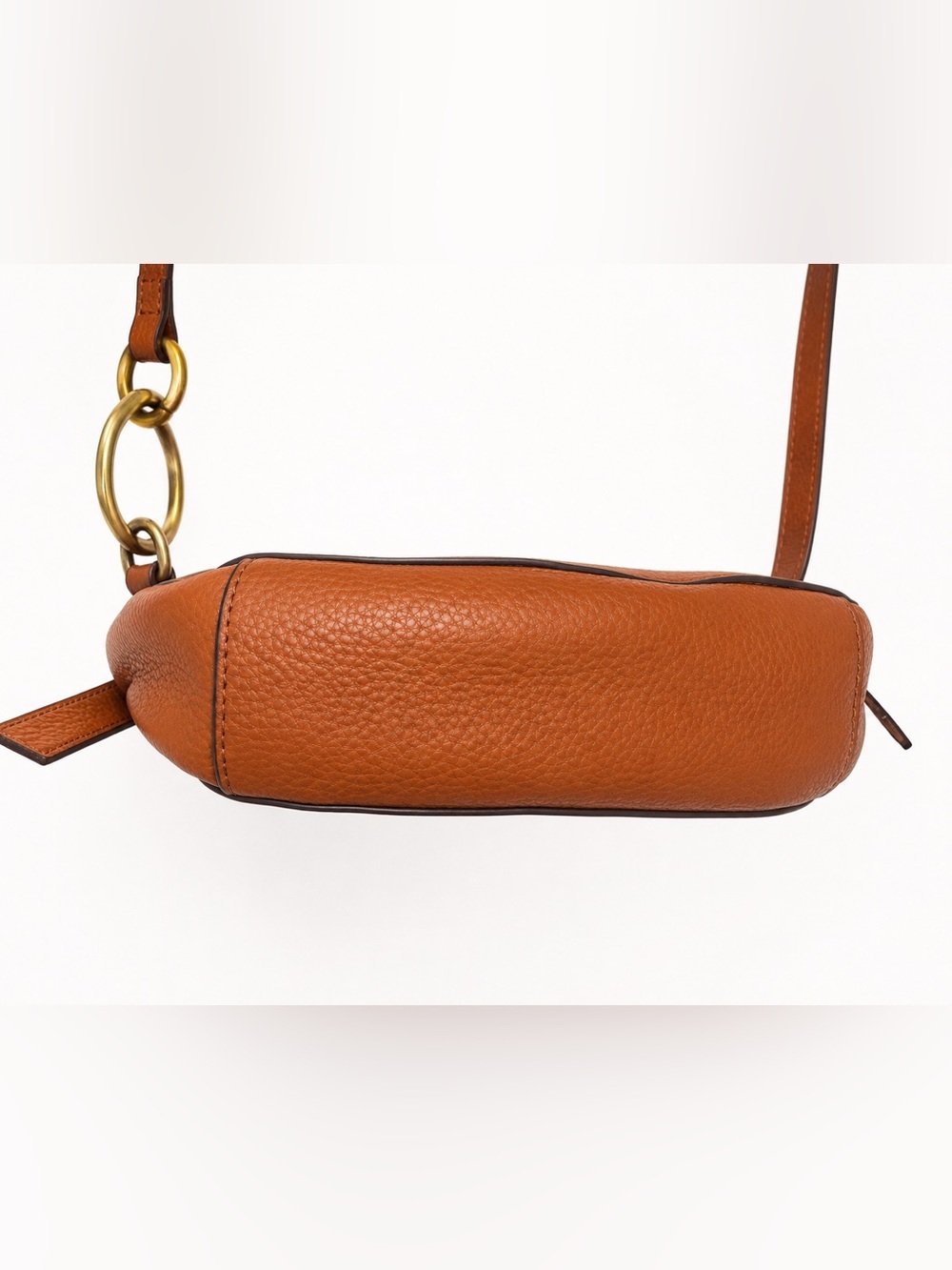 Vince Camuto Brown Genuine Leather & Suede Crossbody Bag Brass Hardware - Picture 8 of 10
